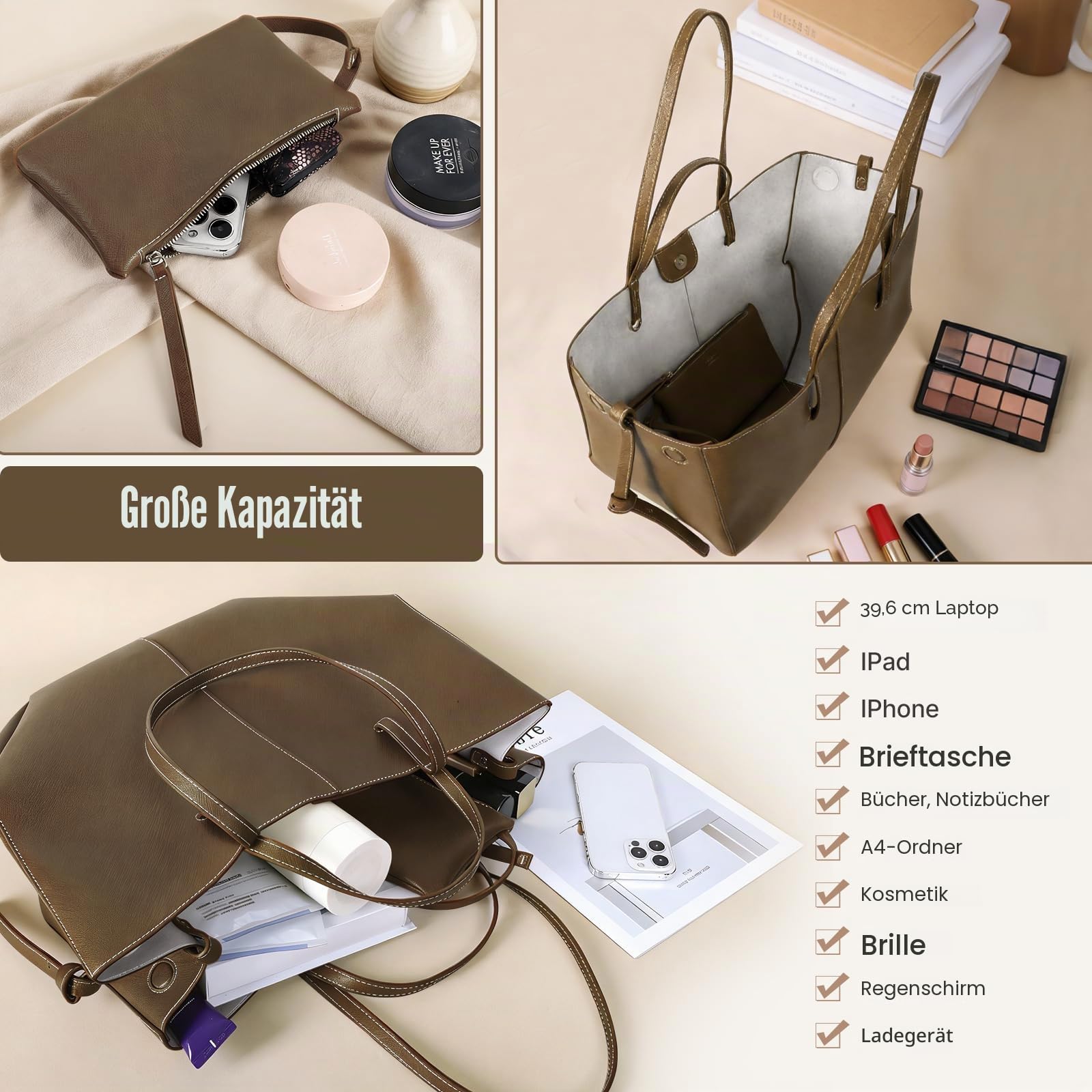 Flügeltasche, Rindsleder, Tragetasche, Damen, Eimer-Handtasche, Premium-Leder, Cyme-Tasche, Schultertasche, leicht, vielseitig für Arbeit, Reisen