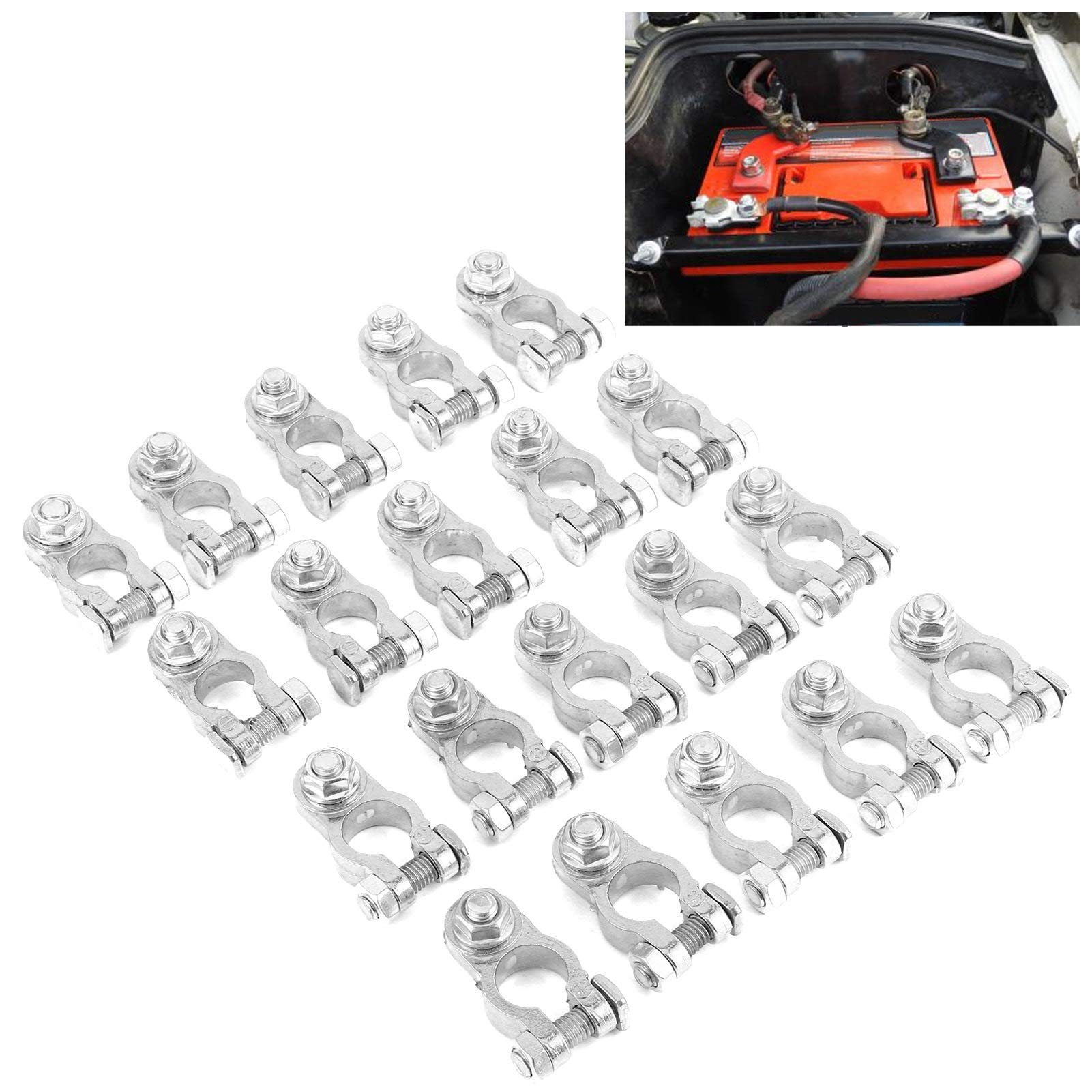 Set Terminali Batteria Morsetto Connettore 12V Positivo e Negativo Leggero e Durevole Adatto per Roulotte, Camper, Camper