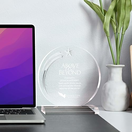 Miniatura 6 de Trofeo grabado personalizado - Acrílico - Estrella fugaz - Premio para empleados - Añadir su logotipo