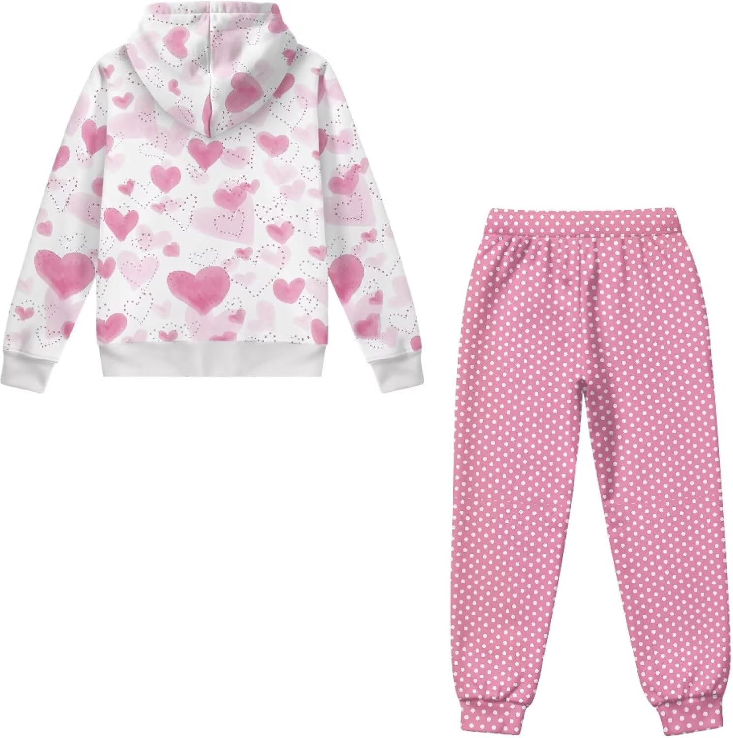 2 Piece Girls Track Suit Long Sleeve Sweat Suit Zip Up Hoodie Sweatshirts and Sweatpants with Pockets Jogger Set