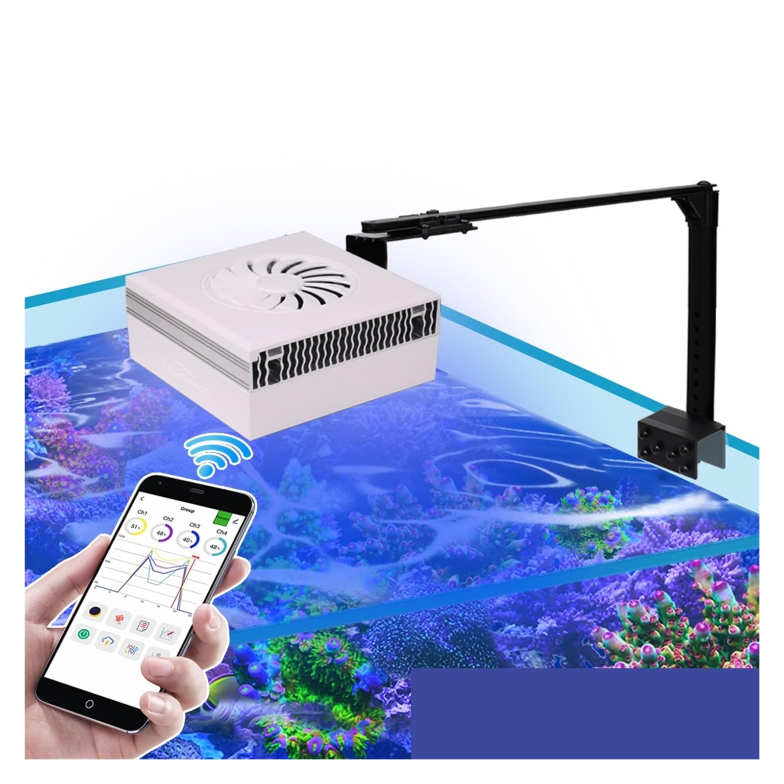 RL90 oświetlenie Led do akwarium 100W, programowalne morskiego 40-60CM rafa koralowa SPS/LPS ze słoną wodą do akwarium z rybami