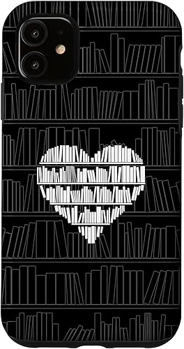 Carcasa para iPhone 11, diseño de corazón minimalista, color negro