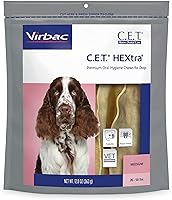 Virbac C.E.T. HEXtra Premium Dental Chews for Dogs 26-50 lbs - Vet-Recommended Plaque & Tartar Control with Chlorhexidine