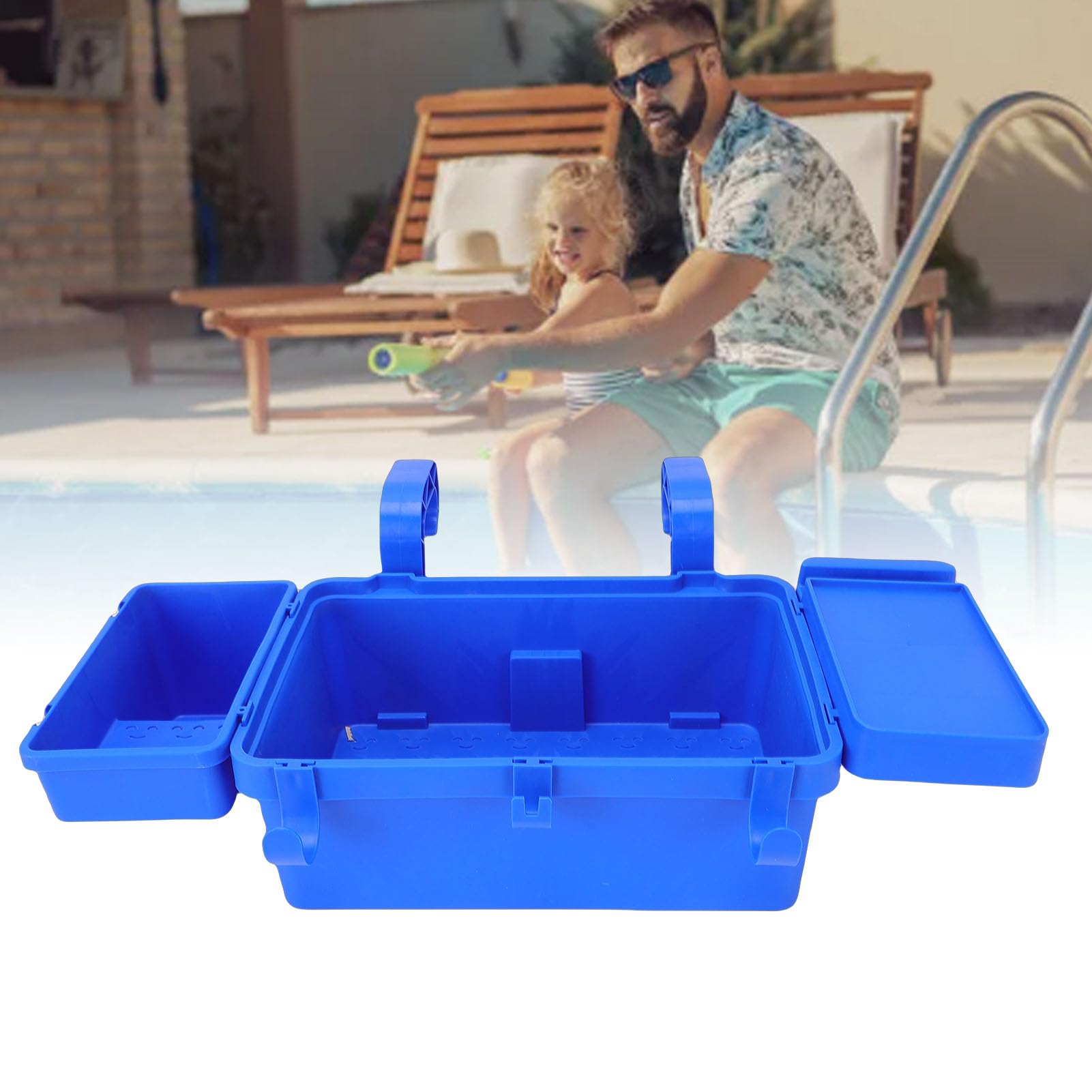 Cesta de Almacenamiento para Piscina, Cesta Colgante Desmontable para Piscina, Organizador para Toallas, Juguetes y bebidas.