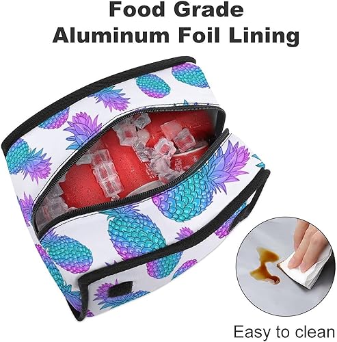 Miniatura 4 de Bolsa de almuerzo aislada, bolsa enfriadora reutilizable para hombres y mujeres, bolsa de picnic para preservación del calor, compatible con piña