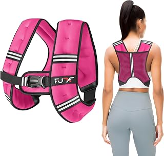 FUFF Weighted Vest Woman, 5/10/12/15/20/25/30 LB Womens Weight Vest for Walking, Strength Training Weight Vests for Female Men, Reflective Stripe Body Vest for Workout Running Jogging Fitness