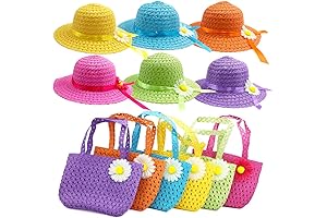 6 Sets Mini Tea Party Hats and Purses for Girls