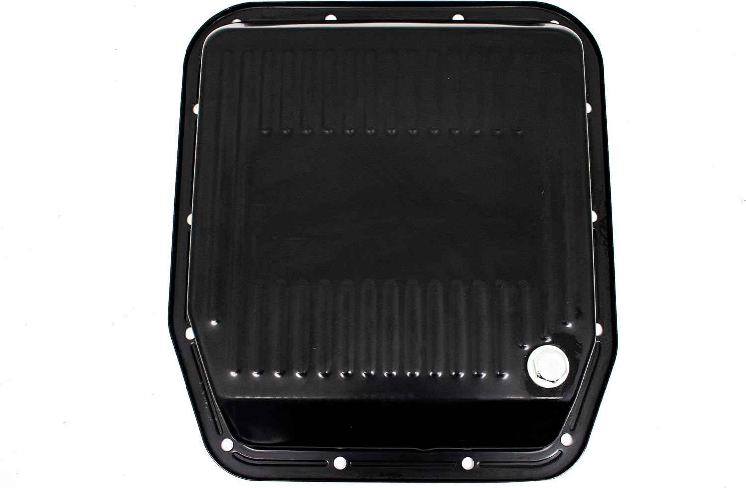 Compatible/Replacement for Ford AOD Transmission Steel Pan – Black, Stock Capacity