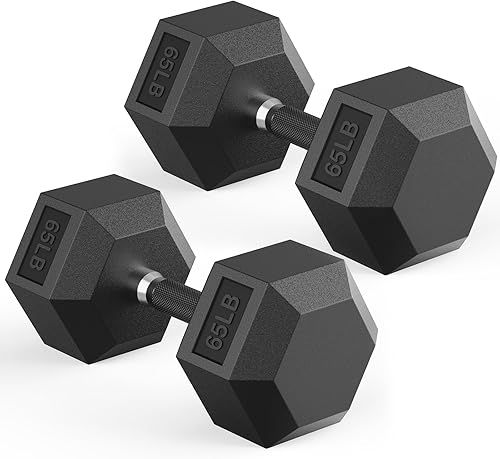Miniatura 23 de Juego de mancuernas hexagonales de 40 a 575 libras, mancuernas de ejercicio y fitness con revestimiento de goma, peso de mano para entrenamiento de
