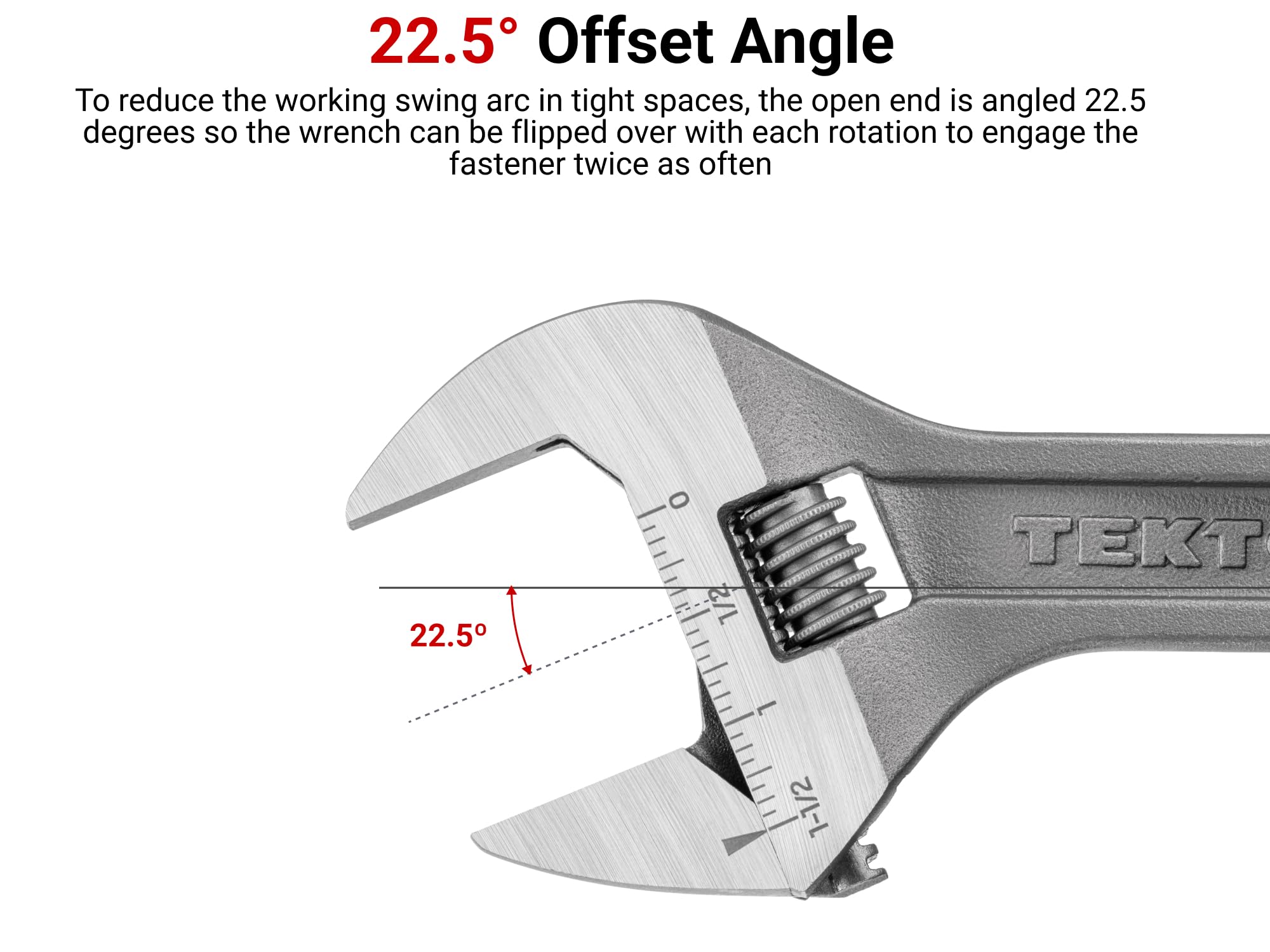 TEKTON 15,2 cm verstellbarer Schraubenschlüssel (3,8 cm Backenkapazität) | WSA04122