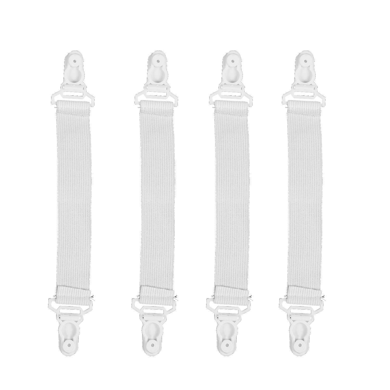 CTRLZS 4 Pcs Home White Elastic Mattress Bed Sheet Grippers Clips