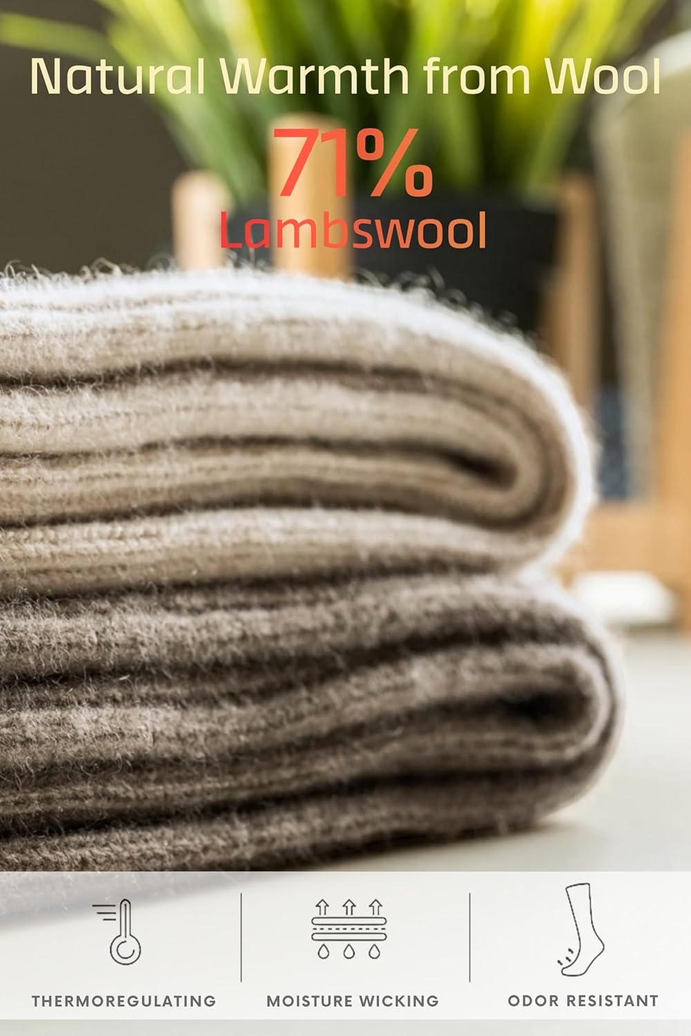Women’s Lambswool Ankle Socks – 71% Wool, Warm & Breathable Winter Socks for Hiking, Camping, Home & Everyday Wear