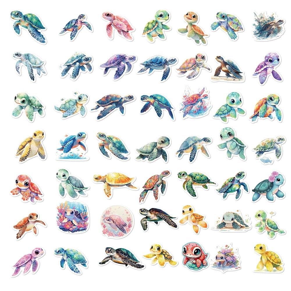 50 Pieces Sea Turtle Stickers for Water Bottle - Image 2