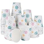 Lamosi 3 oz Bathroom Paper Cups 300 Pack, Floral Disposable Small Mouthwash Drinking Cup for Water, Coffee, Sample, Tasting and Dessert
