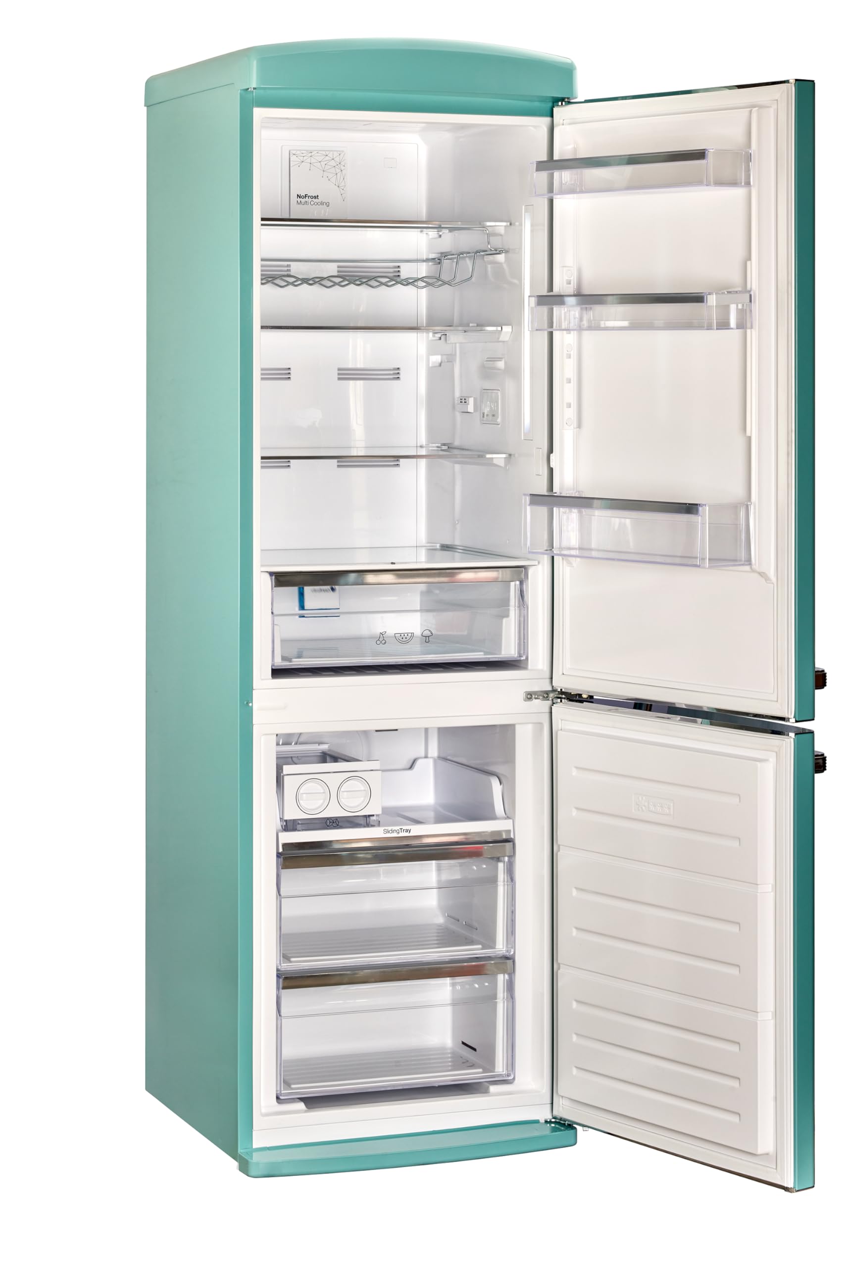 Unique Appliances Classic Retro 12 Cu.Ft. Bottom Freezer Refrigerator In Ocean Mist Turquoise on Fridge.com - View 2