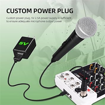 DJ Controller, 4-Channel Mixer DJ Controller Mix Bluetooth Phantom Power Delayed Replay Effect For Mixing Consoles PC Recording