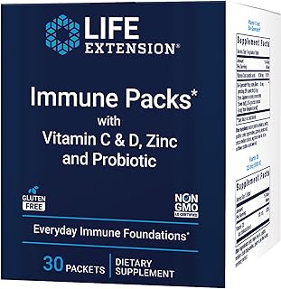 Immune Packs with Vitamin C & D, Zinc and Probiotic (30 Packs)