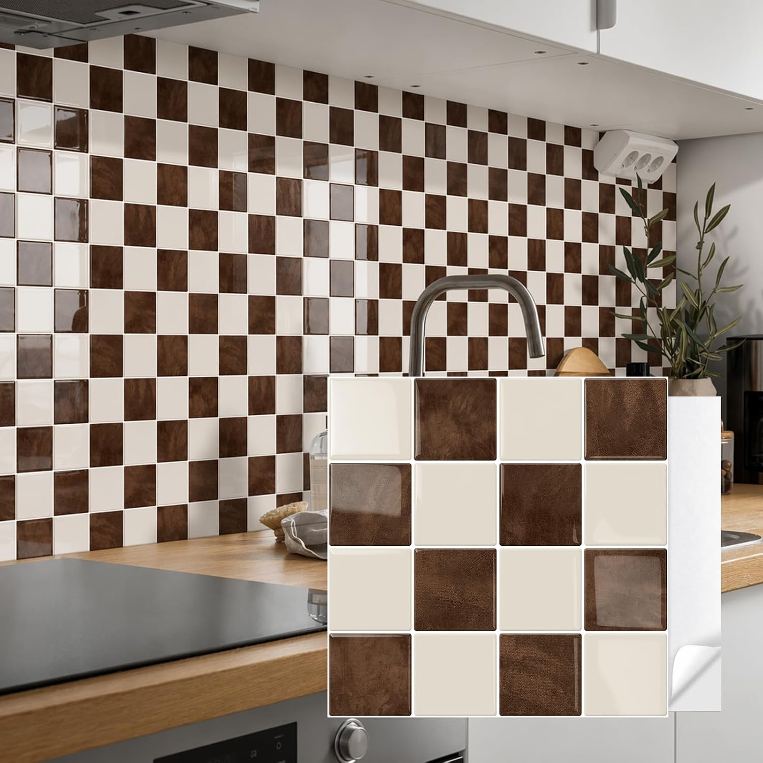 10 Sheets Upgraded Thicker Design Tile Peel and Stick Backsplash