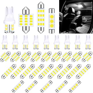 36 PCS LED Car Bulb Kit Set, T10 28mm 31mm 42mm LED Interior Replacement Bulbs for Car Interior Lights, Indoor Map Dome Lights, License Lights, Trunk Lights, Etc. (White)