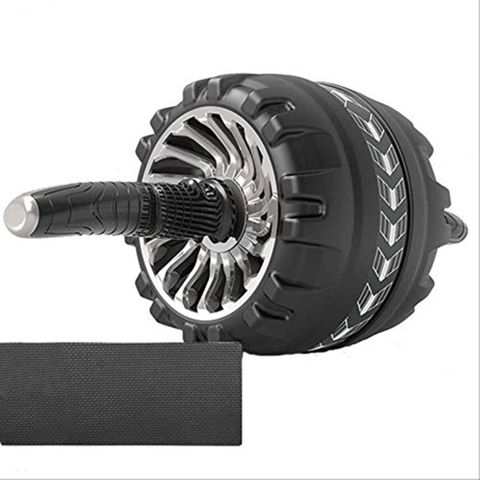 BAJIE Abdominal Wheel Fitness AB Roller con Matte Spring Rebound Home Gym Attrezzatura per esercizi muscolari Wide Power Abs Wheel Abdominal Muscle Trainer