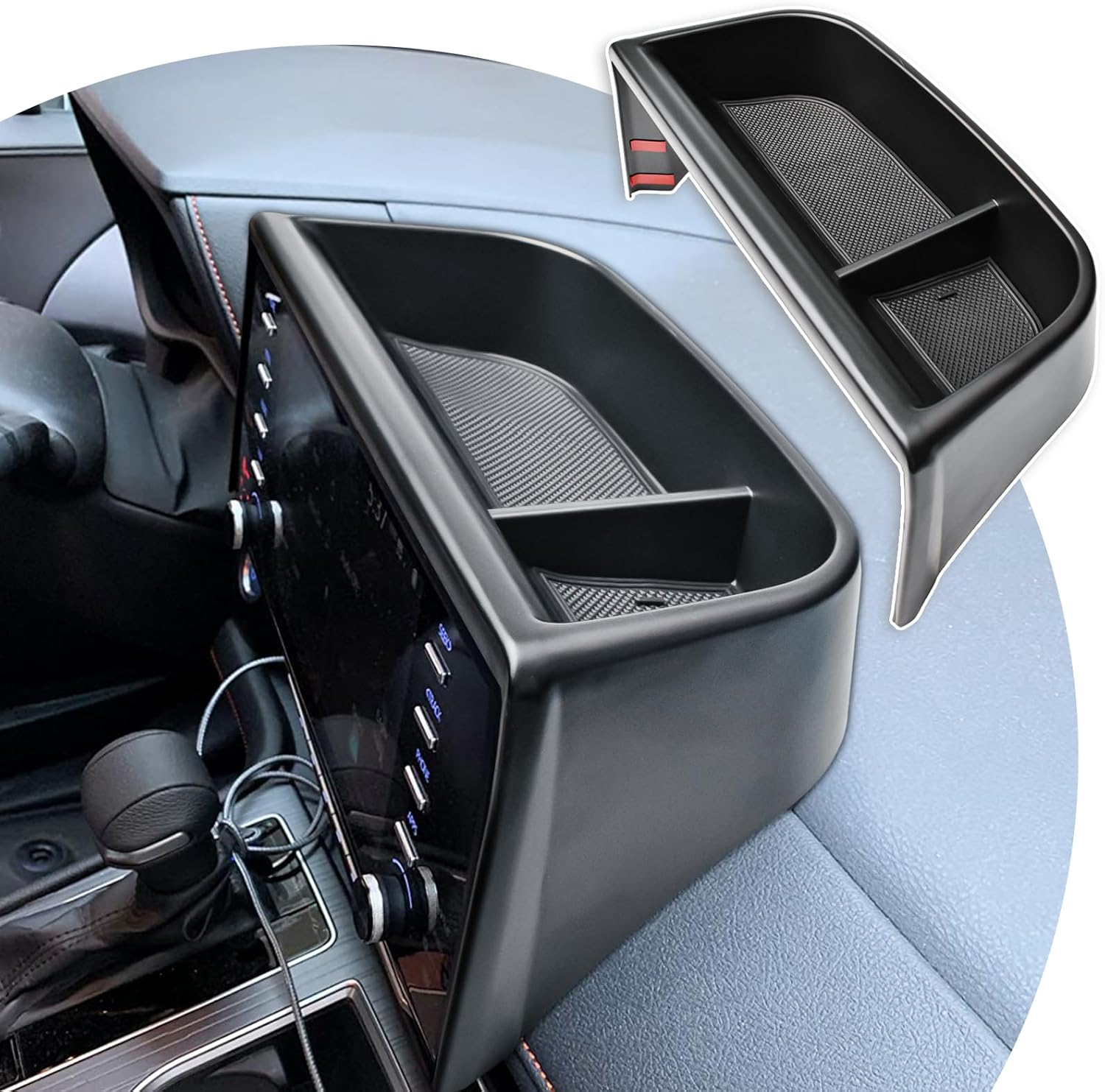 Dashboard Organizer Compatible with Toyota Sienna 2021 2022 2023 2024 Interior Accessories, Dash Console Insert Tray for 2021-2024 Sienna, Behind Screen Compartment Tissue Sunglasses Holder