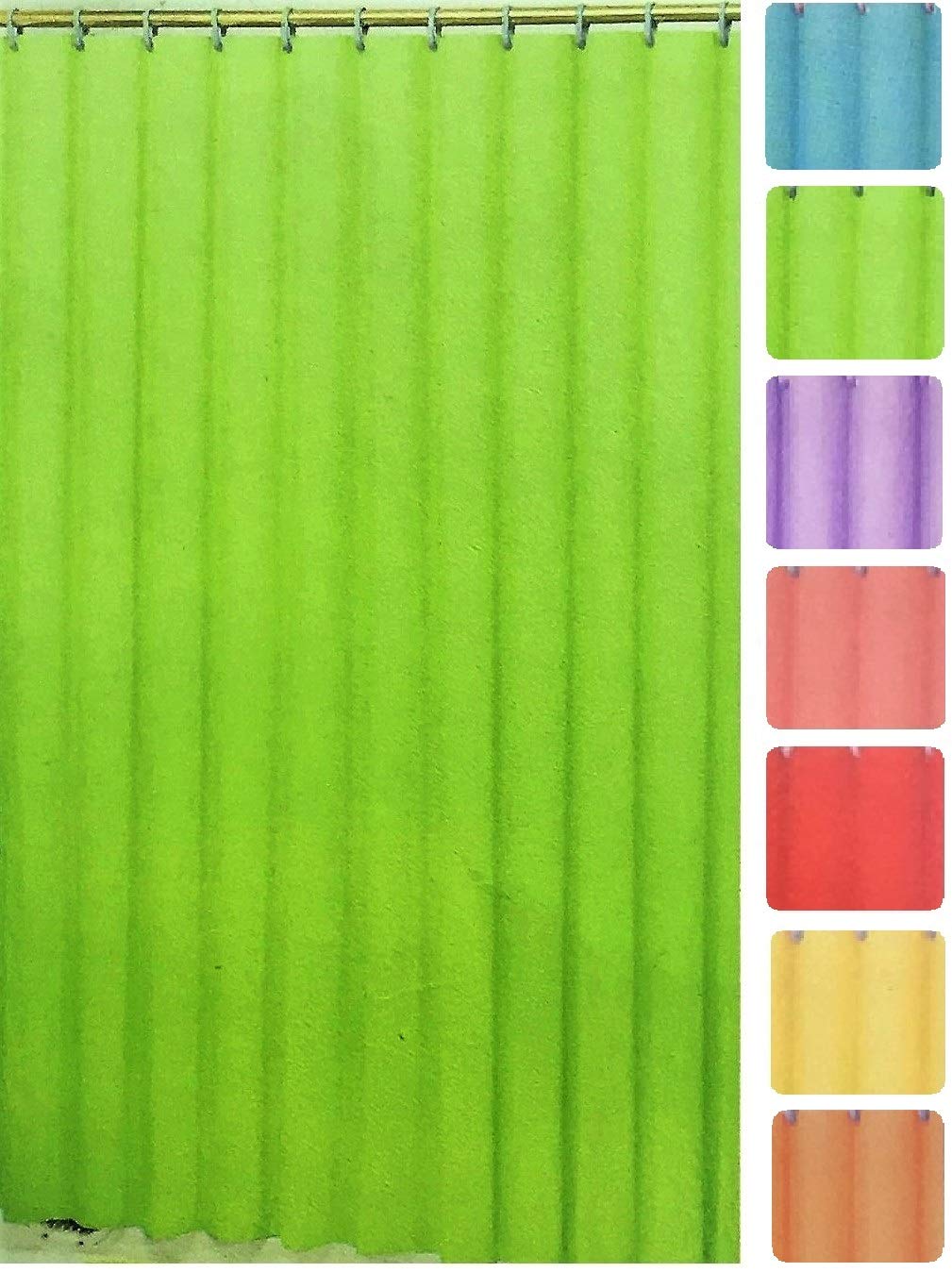 Better Home Deluxe Heavy Weight Shower Curtain Liner Bright Color (Lime Green)