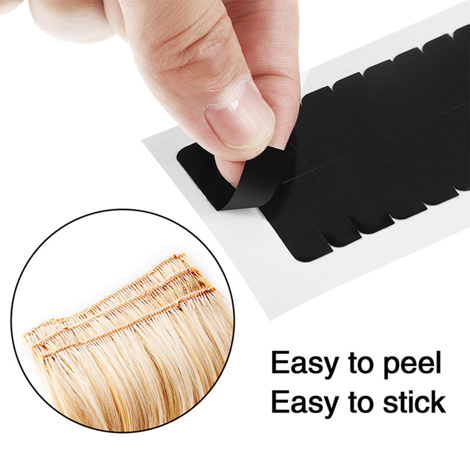 72 Piezas Cinta adhesiva para el cabello, traer Raspador de plástico y 10 cuchillas de reemplazo, Cinta para extensiones de cabello, Cinta de repuesto para extensiones y tramas de cabello