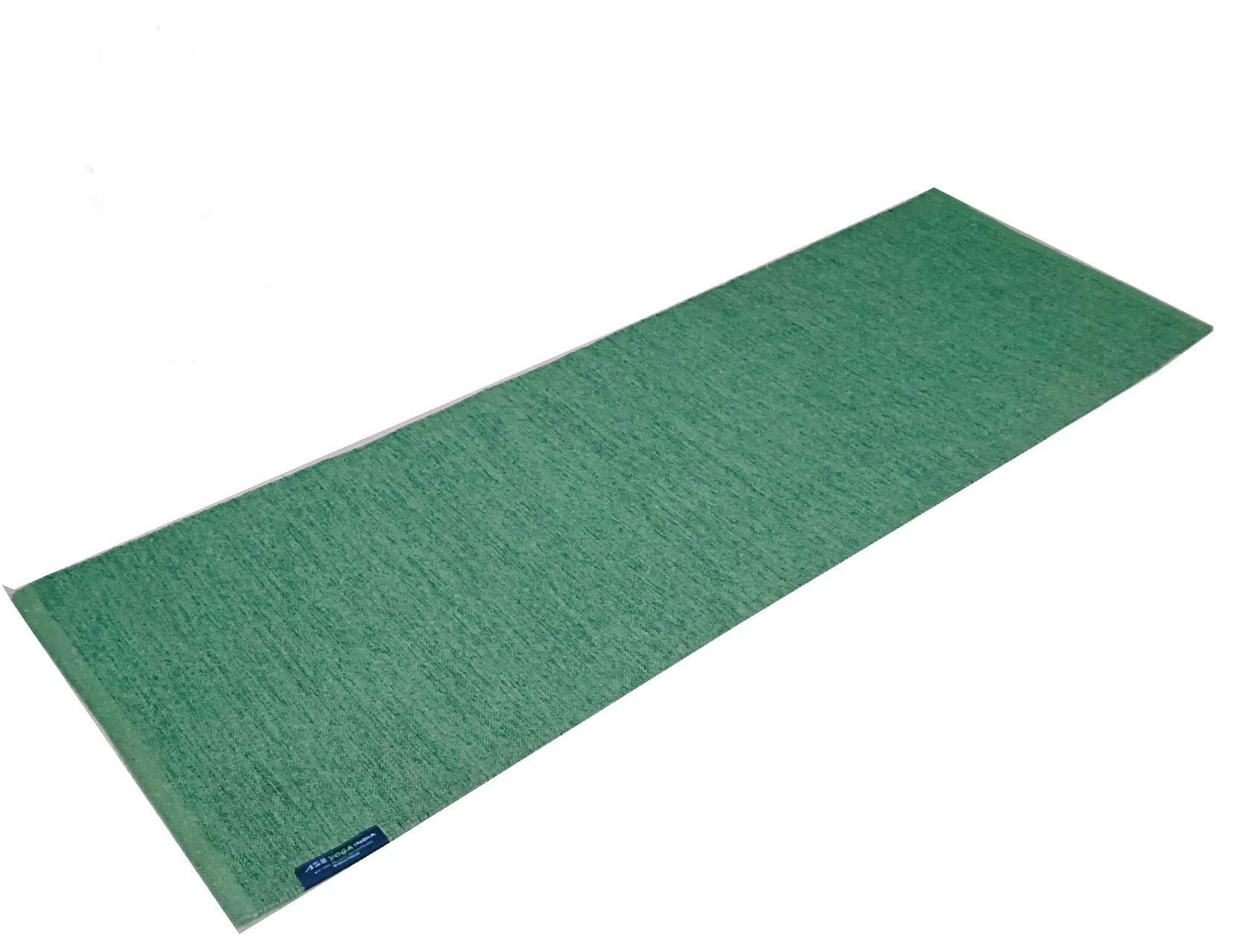 ASE YOGA INDIA 100% Cotton Yoga MAT Supreme Quality Size - 61X183 cm (Handloom Product - Organic & ECO Friendly) (GREEN)