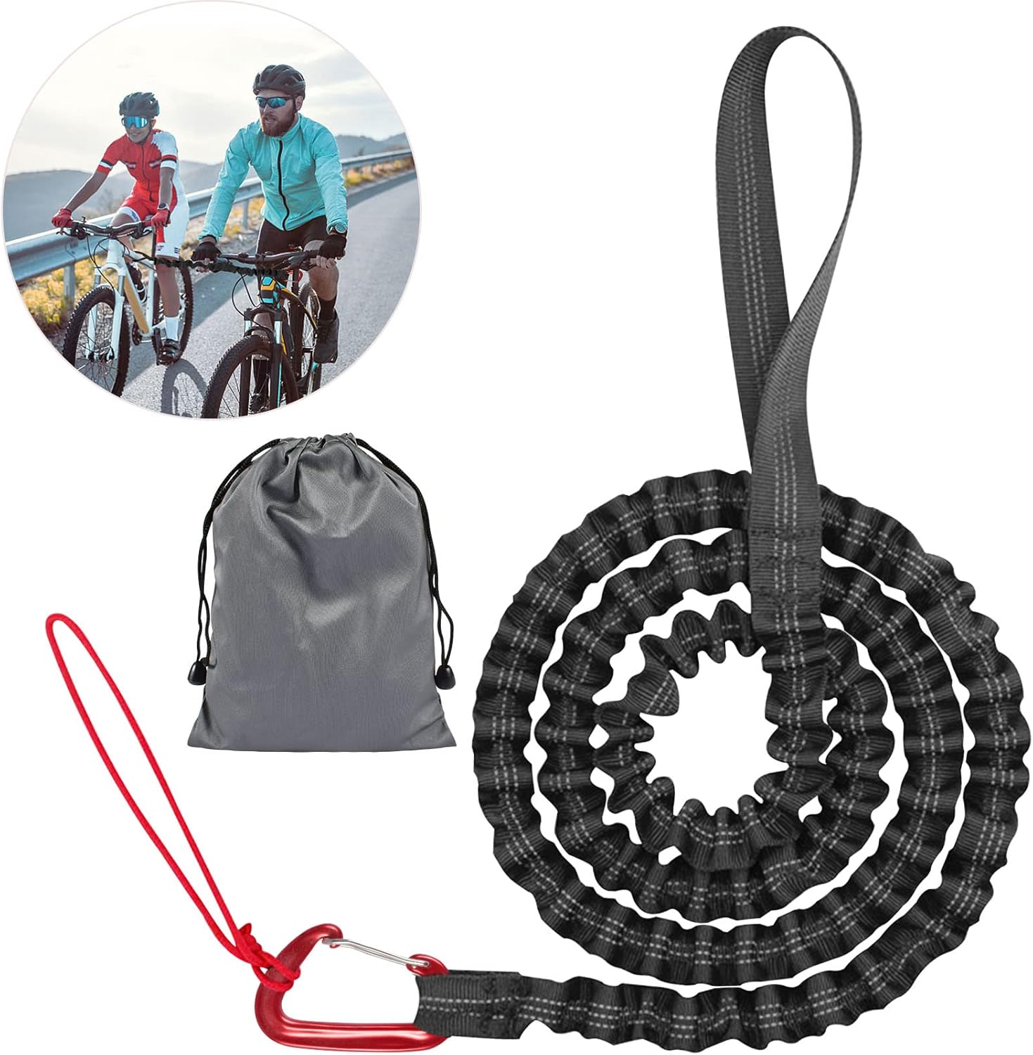 Newtic 3M MTB Portable Bicycle Children Elastic Black Bicycle Tow Rope