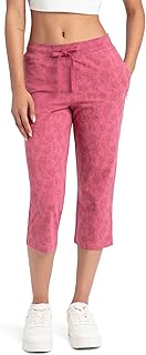 Jockey 1300 Women's Super Combed Cotton Elastane Stretch Slim Fit Printed Capri with Side Pockets_Rosewine Print_XXL Price In India