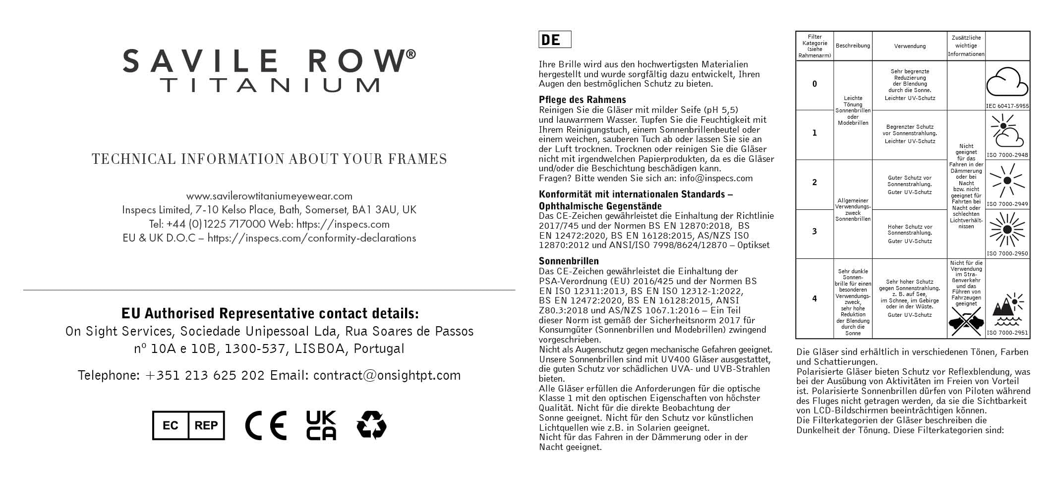 Savile Row Brille mit Sehstärke für Damen optional mit Sonnenbrillentönung oder Blaulichtfilter, Rund, gefertigt aus Titan (inklusive Brillenetui)