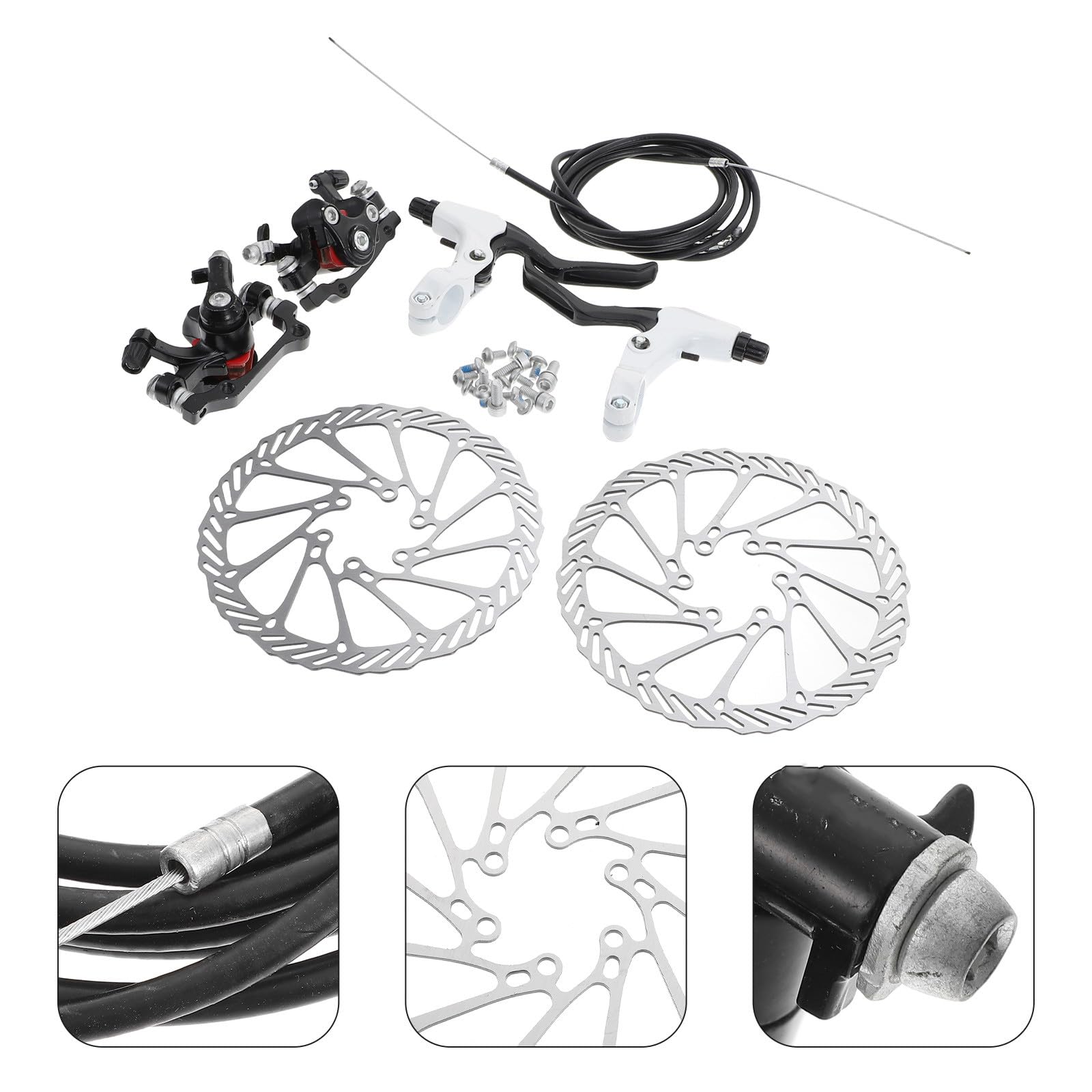 Abaodam Juego de Frenos Hidráulicos Material Metal y Plástico Diseño Hueco y Soporte Multi-Radial para Bicicleta Adecuado para Ciclismo en Exteriores