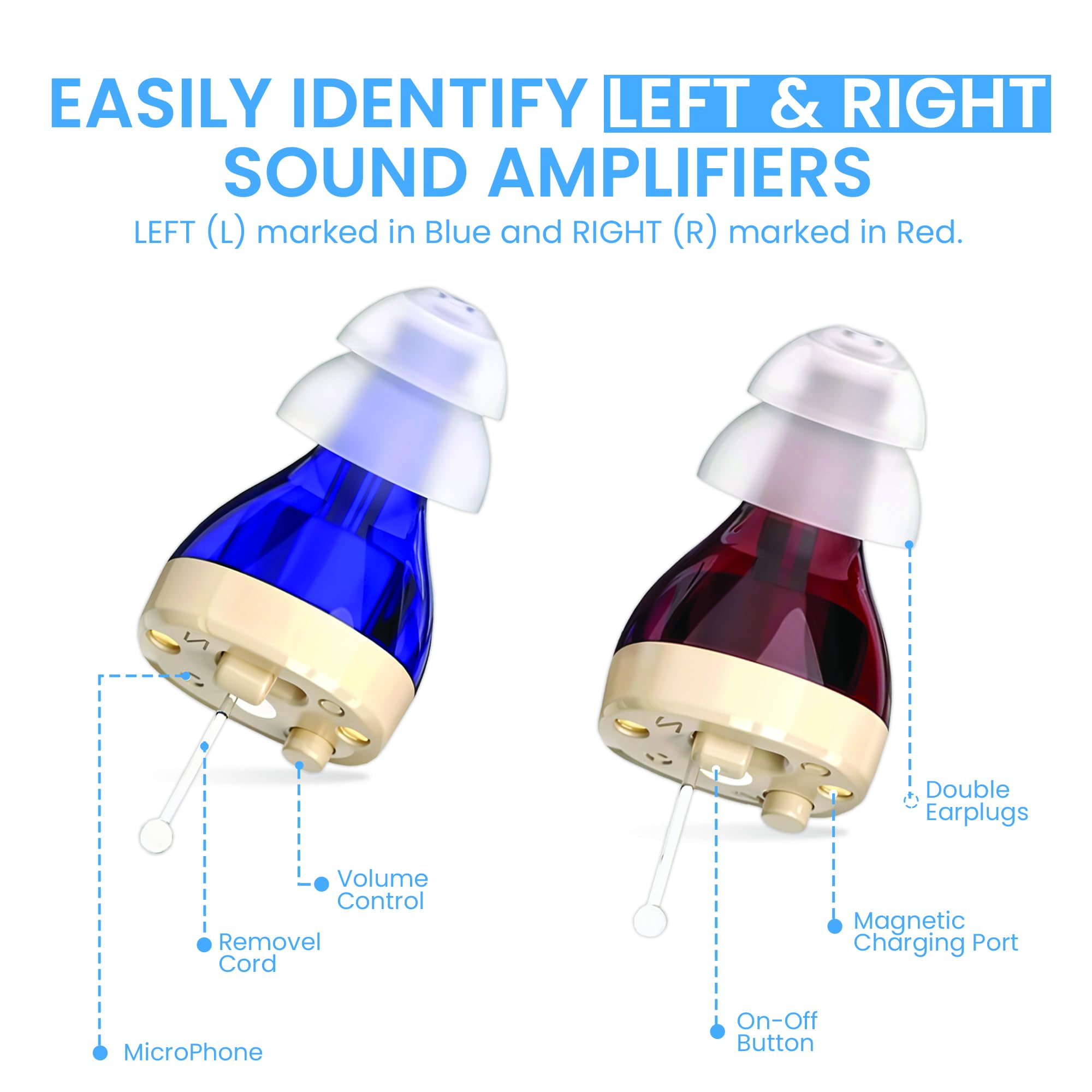 Amplificatore audio ricaricabile, amplificatore vocale personale con microfono per chiarezza del suono, design invisibile con display HD, riduzione del rumore e durata