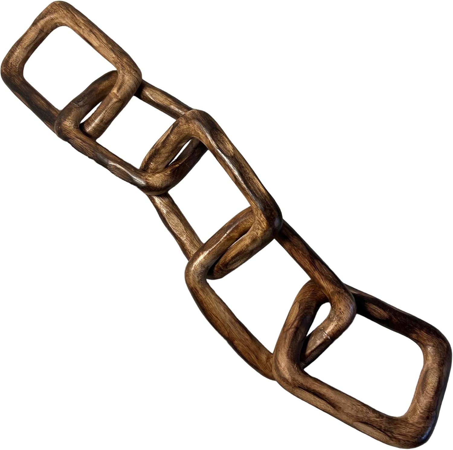 Thorness Rustic Wooden rectangular 5-Link Chain Ornament for Home Decor, Ideal for Living Room, Shelf, and Coffee Table Decoration