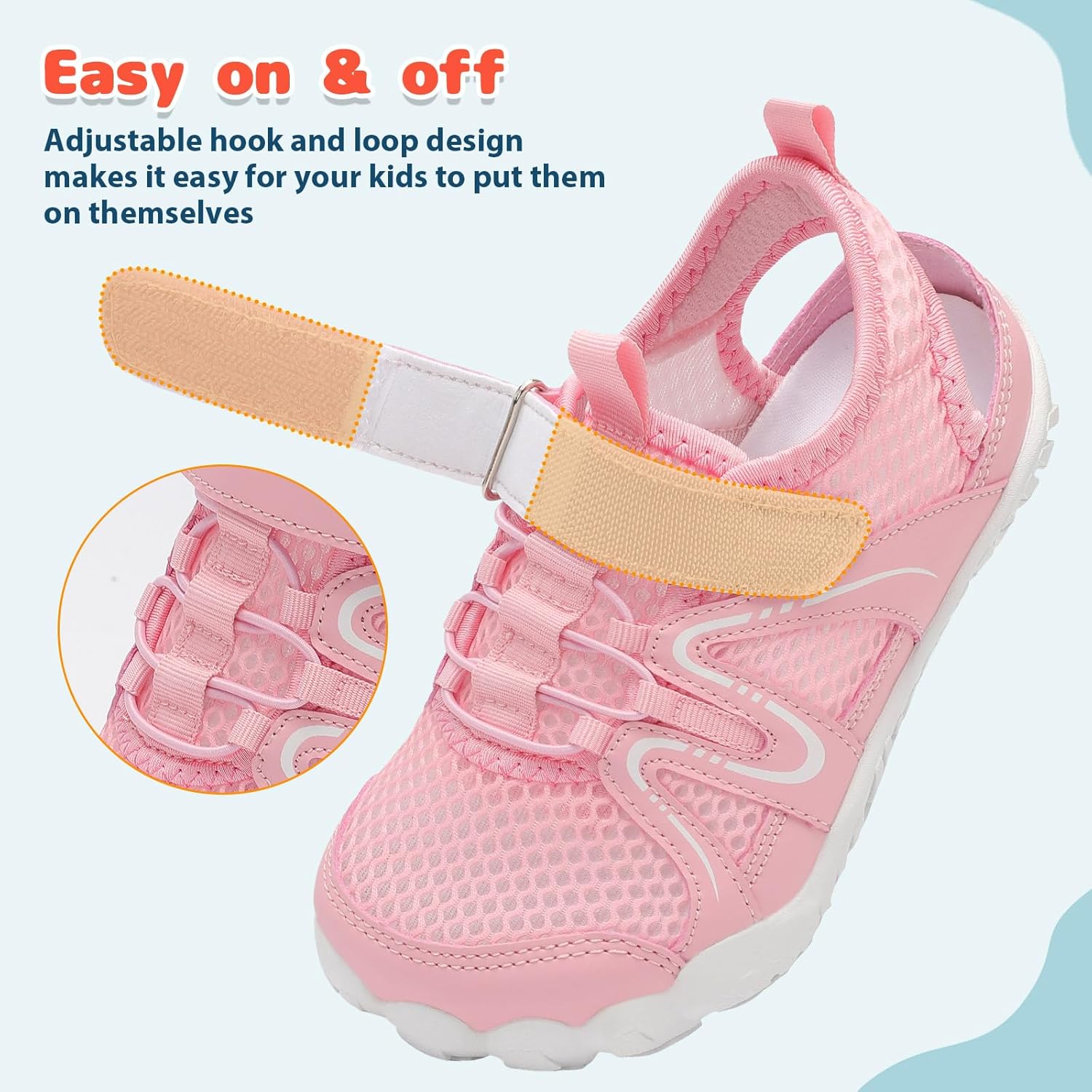 LeIsfIt Kids Sandals Boys Girls Wide Sandals Non-slip Toddler Water Sandal Shoes Lightweight Barefoot for Beach Swim Hiking