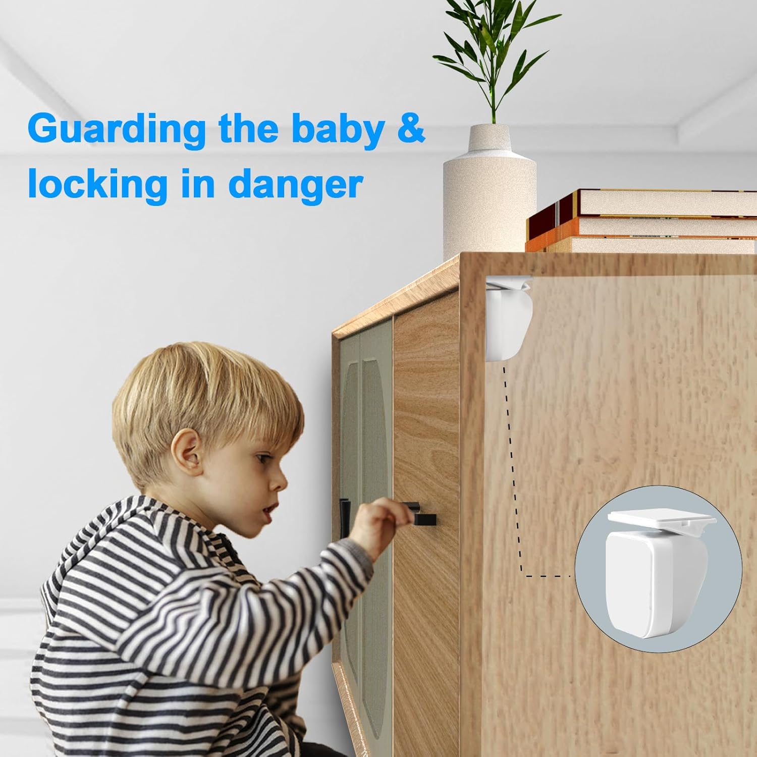 Baby Proofing-Child Magnetic Cabinet Locks with Lighting Function, Fit Most Cabinets and Drawers（20+2）