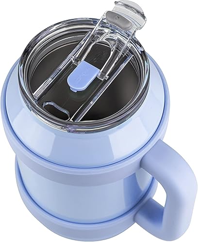 Miniatura 3 de Taza térmica Reduce COLD-1 extra grande, con aislamiento térmico, al vacío, con base ancha, tapa 3 en 1 y pajita, mango ergonómico, 50 onzas de