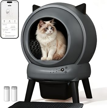 Automatic Litter Box, ZHMZ E2 Self Cleaning Litter Box for Multiple Cats