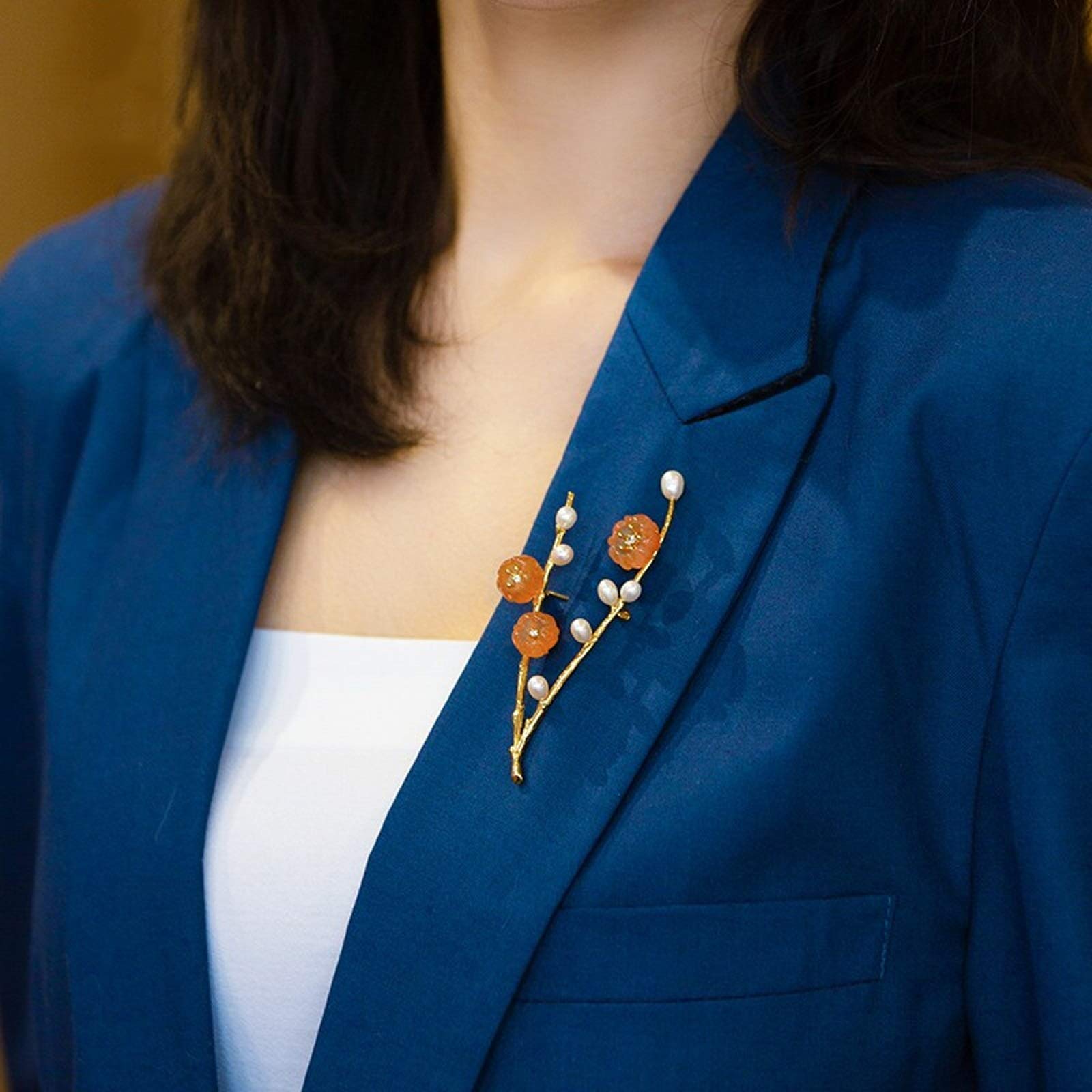 Dekorationsbrosche, Elegante Perlenbrosche, vergoldete 925er Silberbrosche, personalisierte Blumenbrosche für Frauen, Brauthochzeits-Anstecker, Schmuckgeschenke, Broschen