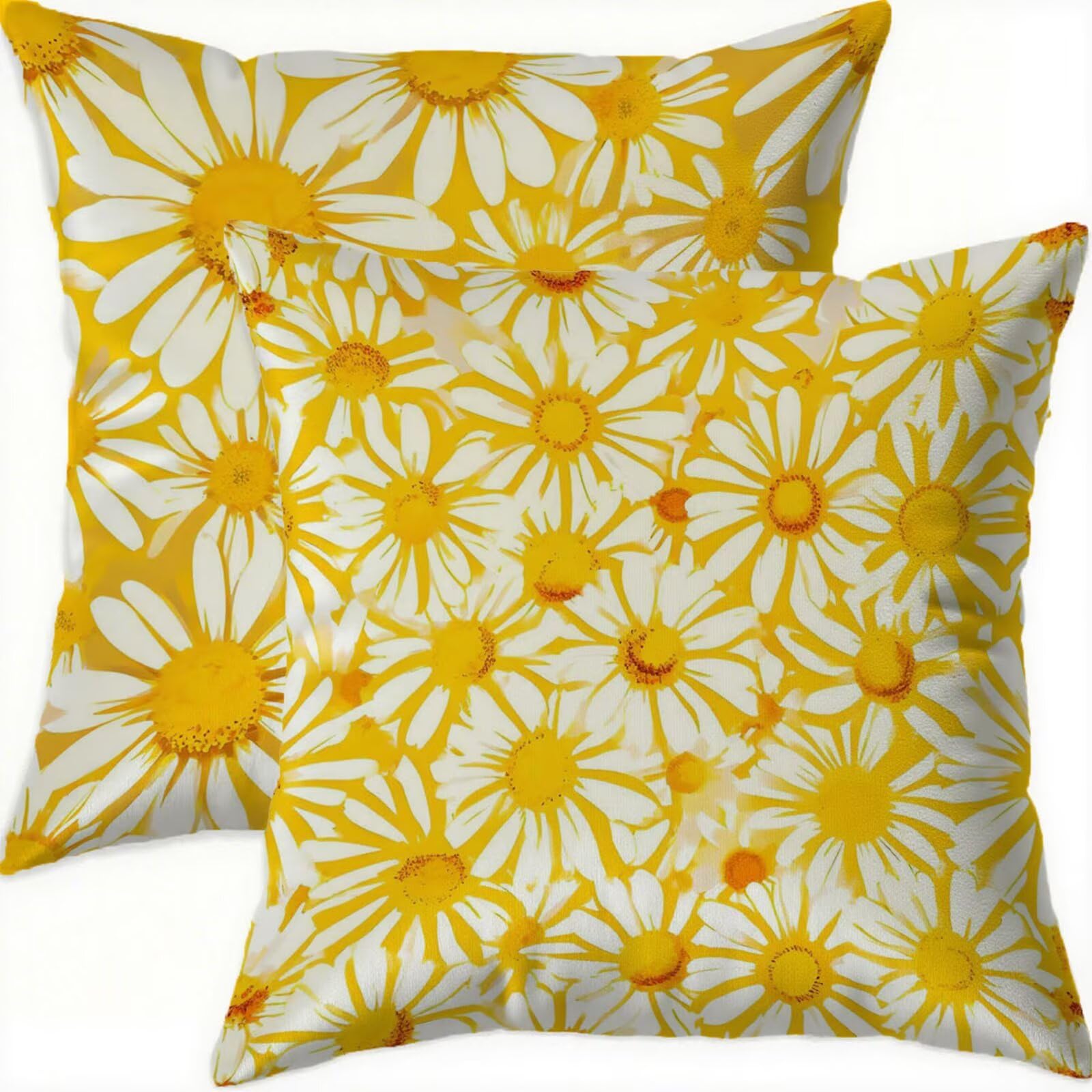 Housse coussin 65x65cm jaune pour ambiance printanière salon