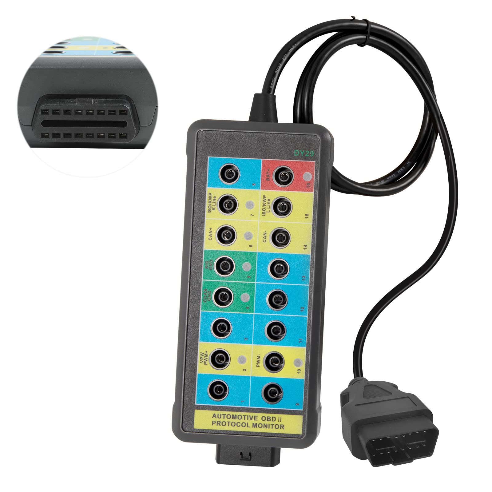 BELEY OBD-2 Breakout Box Car Diagnosis Scan Tool 16 Pins OBDII Protocol Detector Communication Detection/Diagnosis/Programming/Coding Breakout Box for All OBDII Vehicle