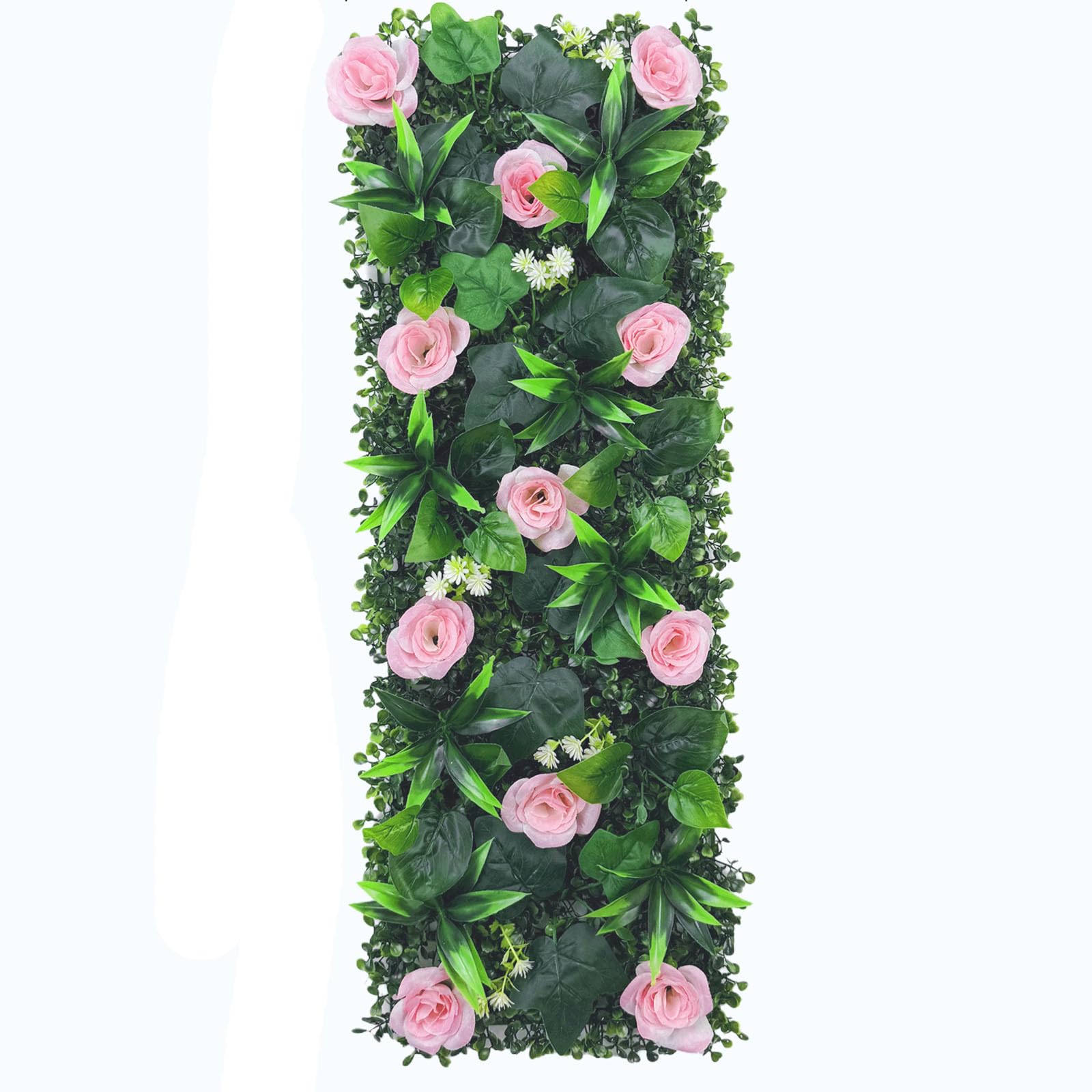 Agares J Artificial Green Wall Panel 25×75Cm, Lifelike Faux Plant Wall Decor, Modular Fake Grass & Flower Wall For Background Wall, Feature Wall, Wedding And Store Display (J)