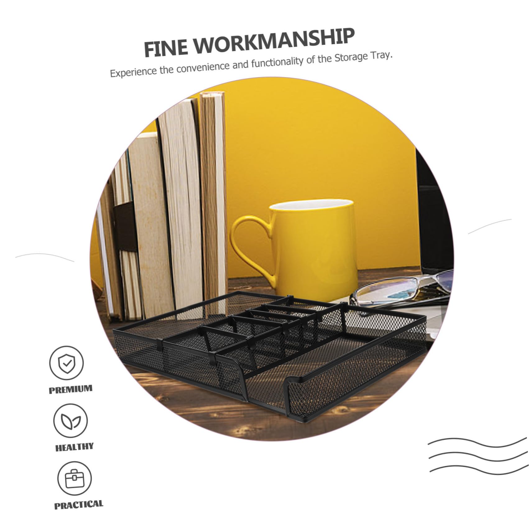DOITOOL Organizer Scrivania Metallo Portaoggetti Multifunzionale per Ufficio Design Elegante per Desktop con Scomparti per Penne e Accessori per Mantenere Ordinato Lavorativo