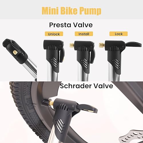 Miniatura 4 de Kit de herramientas de reparación de bicicletas de 33 piezas con mini bomba de bicicleta, multiherramienta 16 en 1, llaves Allen de 2 a 0.236 in,