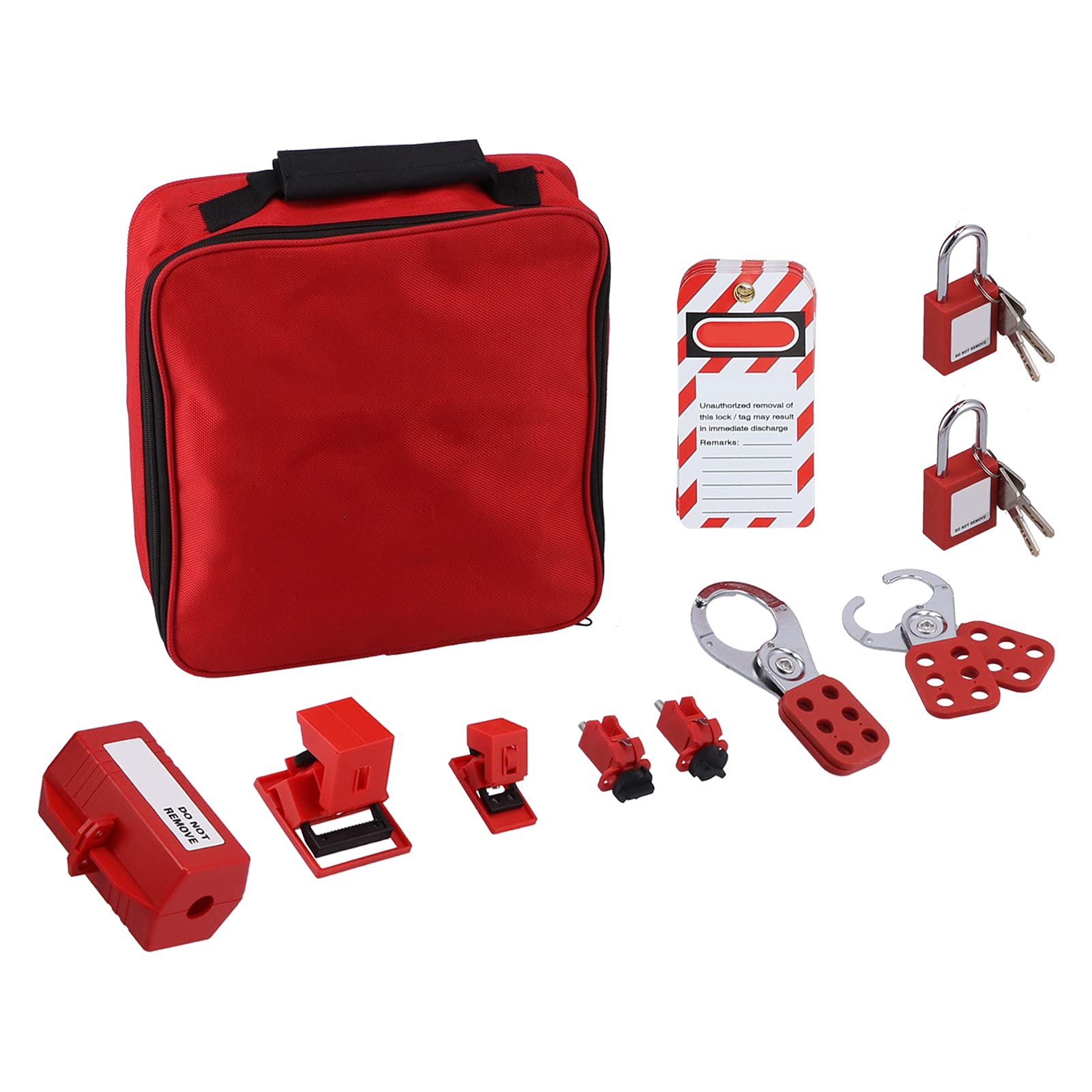 Fabater Bloqueo de Bloqueo de Eléctrico Ajustable Conjunto de Kit de Interruptores de Seguridad de Seguridad para Húspes, para Electricista/técnico, Tela de Nylon/acero/polyster, 2 Candados