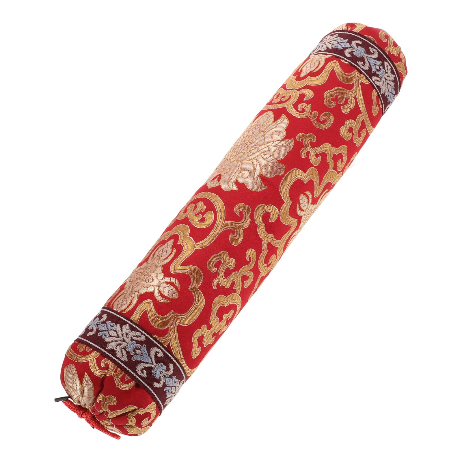 Coussin chinois de cou en tissu traditionnel rouge déco lit
