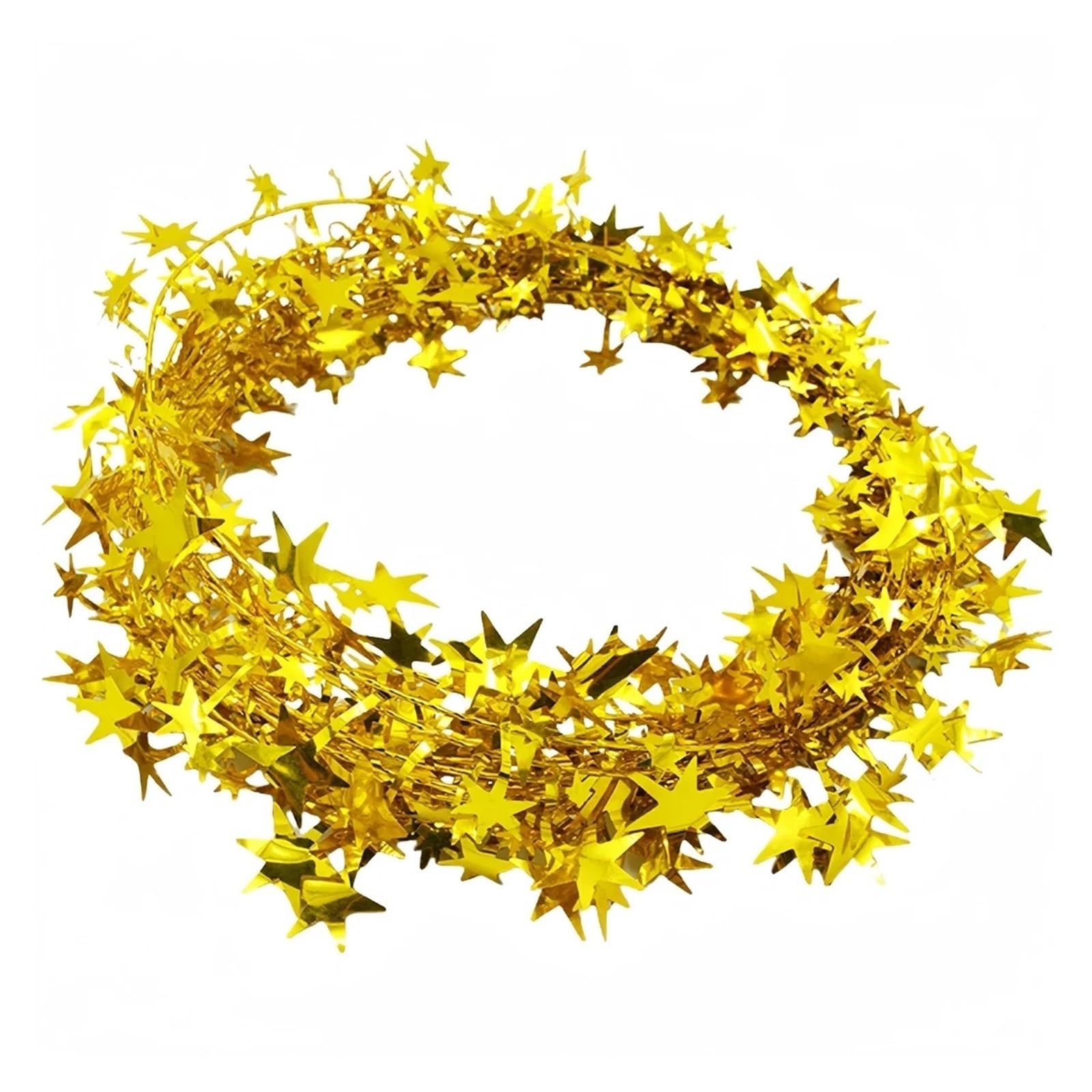 Yeobezn Gold Tinsel Stars Wire Garlands 12Pcs For Wreath Making For Christmas Tree Decor Holidays Versatile Styling Easy To Shape(Gold)