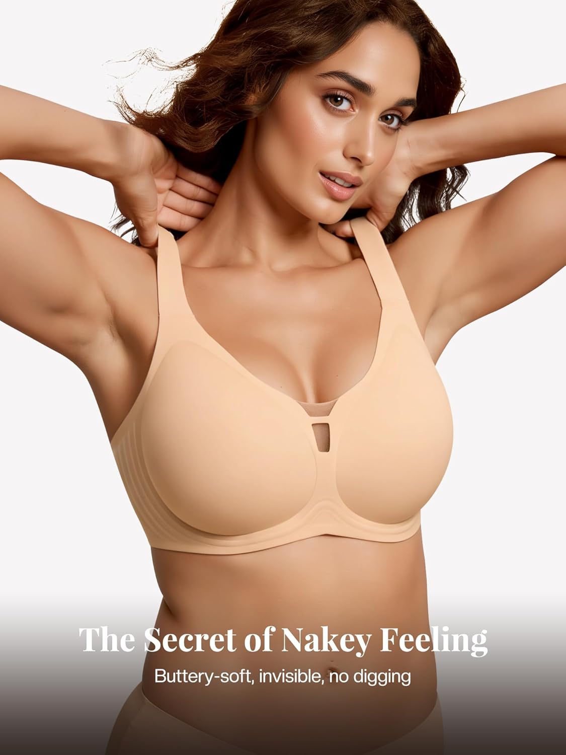 Jelly Push Up Bra, Sexy Deep V Mesh Wireless T-Shirt Bra for Women, Supportive Seamless Full Coverage Everyday Bras - Image 4