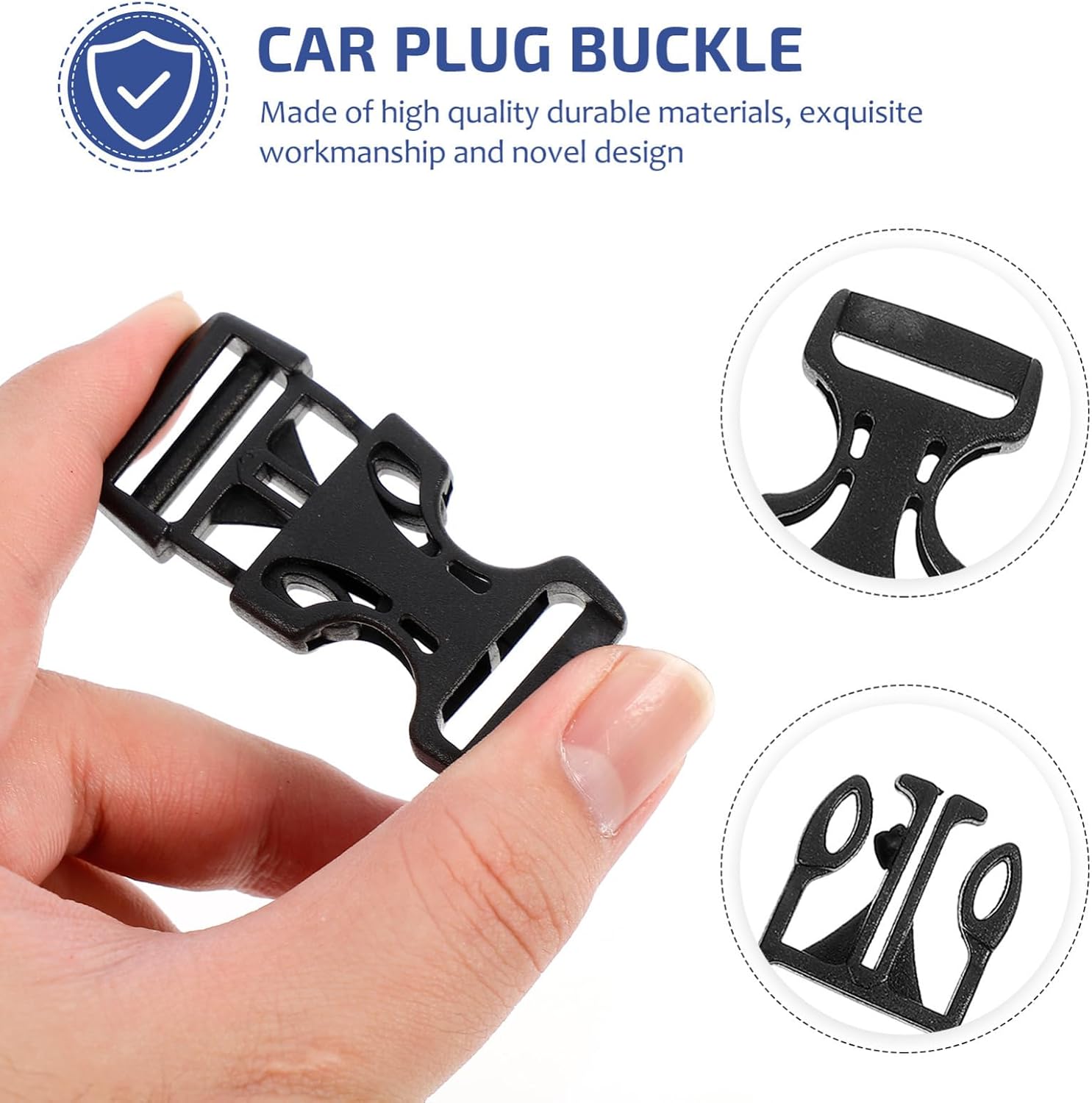 Gadpiparty 100pcs POM Side Release Buckles for Luggage Straps Quick Release Strap Buckles Compatible 2cm Wide Woven Bands for Travel Backpacks and Auto Seat Cushions