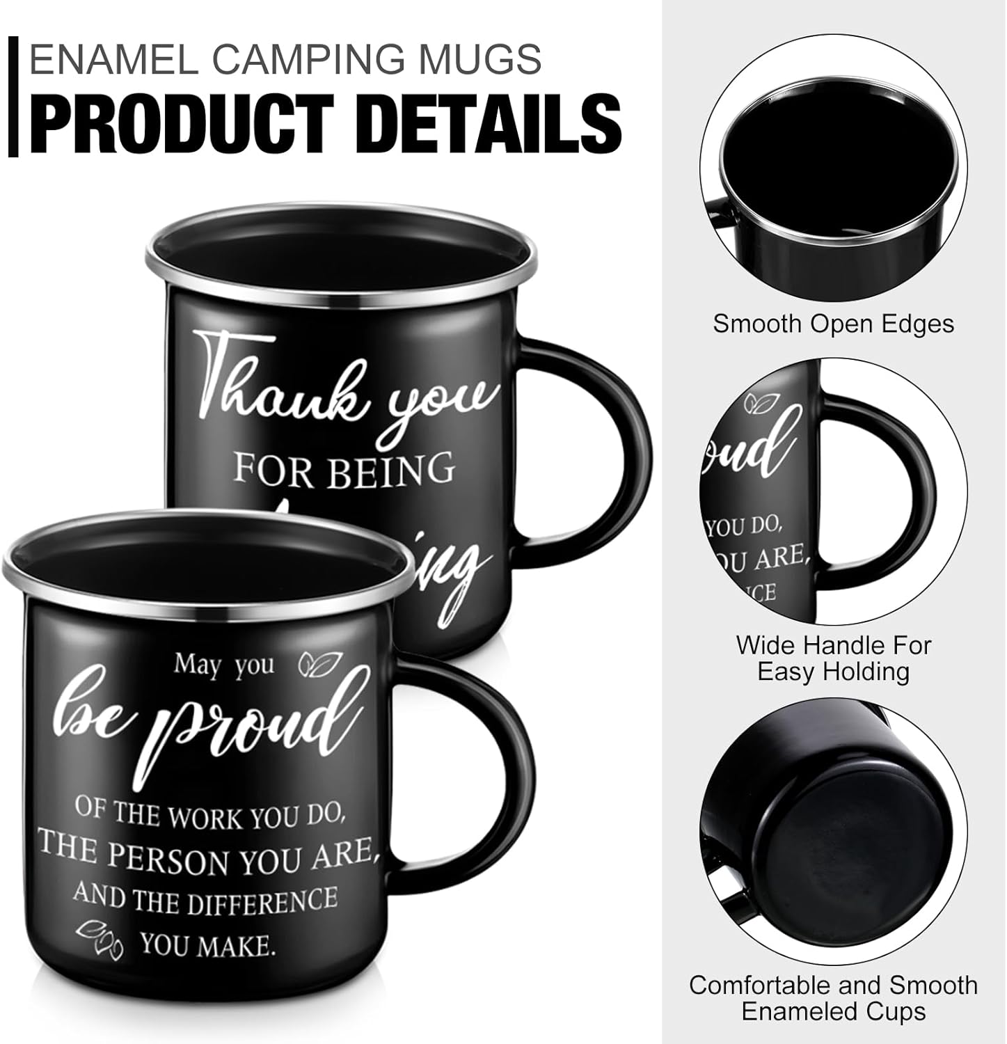 Uiifan 12 Pcs Employee Appreciation Bulk CNA Week Gifts 12 oz Coffee Mugs with Handle Thank You Inspirational Employee Motivational Gift for Teacher Coworkers Nurse(Appreciation)